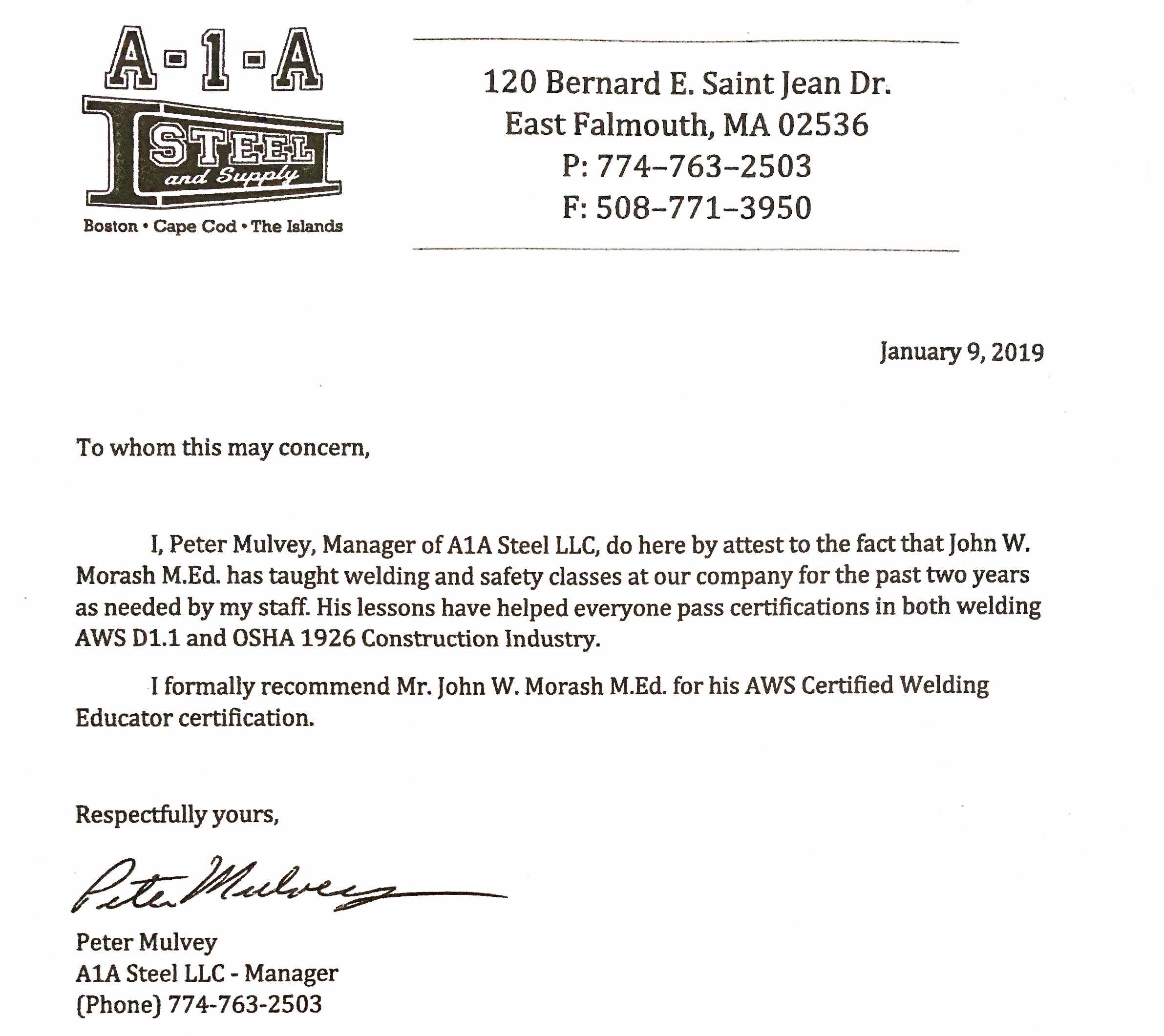 A-1-1 Steel and Supply Testimonial
